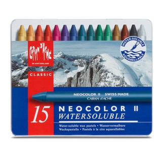 Caran d’arche(คารันดาช) NEOCOLOR® II สีแท่งระบายน้ำ 15 สี กล่องโลหะ #7500.315