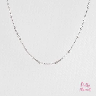 สร้อยเปล่า สแตนเลส Pretty Moment ลายไข่ปลา โชคเกอร์ ไม่ดำ ไม่ลอก ปรับระดับ สีเงิน สีโรสโกล สีทอง แข็งแรง ทนทาน คงสภาพ