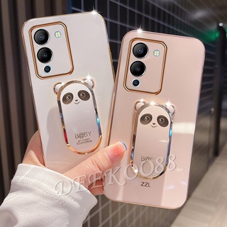 เคส Infinix Note 12 Pro 5G 4G Hot 12Pro 11 2022 Casing Electroplated shell with Lovely Cute Bears Stand Holder All-Pack Back Cover เคสโทรศัพท์ Infinix Note12Pro Hot11 Hot12 Pro Phone Case