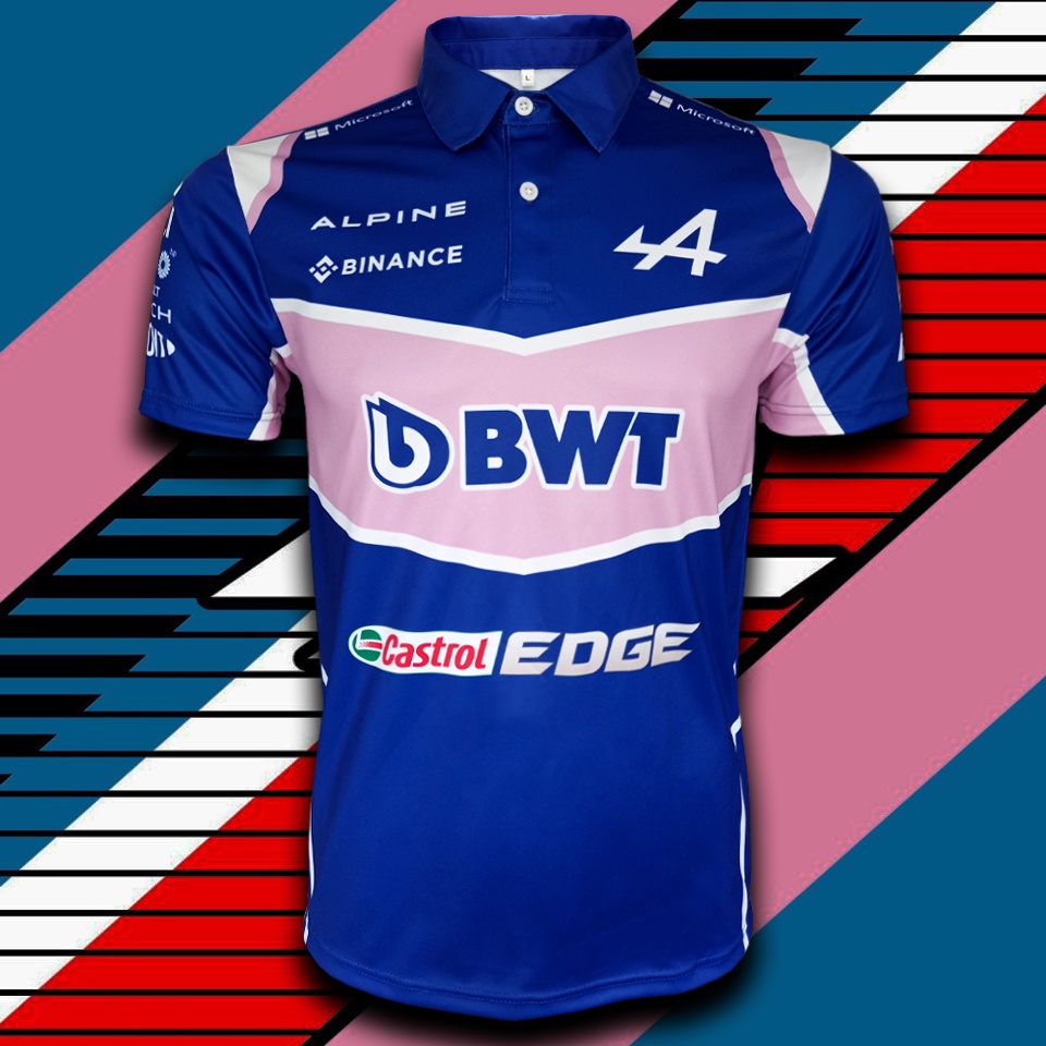 เสื้อโปโล ฟอร์มูลาวัน Polo Formula 1 ทีม ALPINE F1 TEAM เสื้อทีม อัลไพน์ ฟอร์มูลาวัน #FM0056 ไซส์ S-5XL