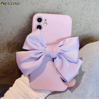 Xiaomi Mi 11 10 CC9 Pro Ultra Lite Phone Case Cute Pink Purple Bowknot Bow Dream Candy Simple Matte Soft Casing Case Cover