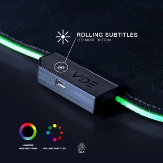 EGA TYPE MP3 แผ่นรองเมาส์ Mouse PAD พร้อมไฟ RGB EFFECT ไซส์ใหญ่ ใช้งานง่าย ลื่นไหลไม่มีสะดุด ของแท้รับประกัน 2 ปี