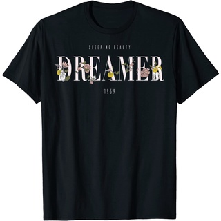 เสื้อยืดผ้าฝ้ายพรีเมี่ยม เสื้อยืด พิมพ์ลายกราฟฟิค Disney Sleeping Beauty 1959 Dreamer Flowers สําหรับผู้ใหญ่