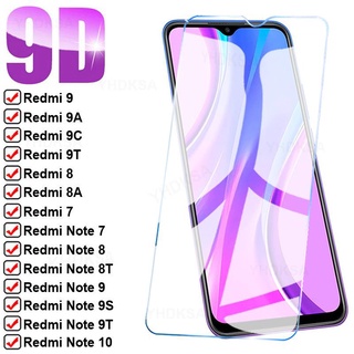 ฟิล์มกระจกนิรภัยกันรอยหน้าจอ 9D สําหรับ Xiaomi Redmi 9 9A 9C 9T 8 8A Redmi Note 7 8 9 10 Pro 8T 9T 9S