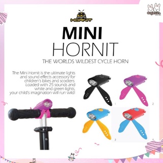 Mini Hornit กริ่งและไฟสำหรับจักรยาน, จักรยานขาไถ และสกู๊ตเตอร์ สีม่วง หรือสีแดง