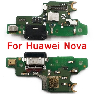 แท้ บอร์ดชาร์จ USB พอร์ตเชื่อมต่อสายเคเบิลอ่อน แบบเปลี่ยน สําหรับ Huawei Nova