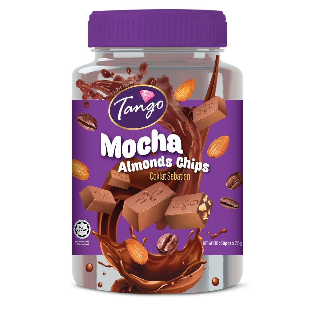 Almonds Chips Chocolate ยี่ห้อ Tango มี 50 ชิ้น x 7.5g