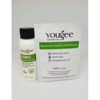 ผงฟอกสีผม ยูจี 15กรัม ( ชุด ) Yougee Blondie Hair Lightener 15g + developer
