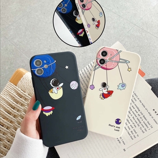 เคสซิลิโคน เคสไอโฟน11 Creative Apple 12pro silicone phone case astronaut iPhone 12 Promax เคสi11 เคสiPhone 12 XSMAX 10MAX XR iXS เคสI7 + Plus i8+protective cover