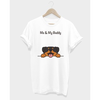 เสื้อยืดลายหมาร็อตไวเลอร์ Me &amp; My Buddy T-SHIRT