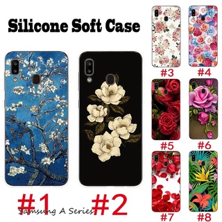 เคสโทรศัพท์มือถือ Samsung A10 A20 A30 A40 A50 A70 A80 ปลอก TPU อ่อน ดอกไม้สวย