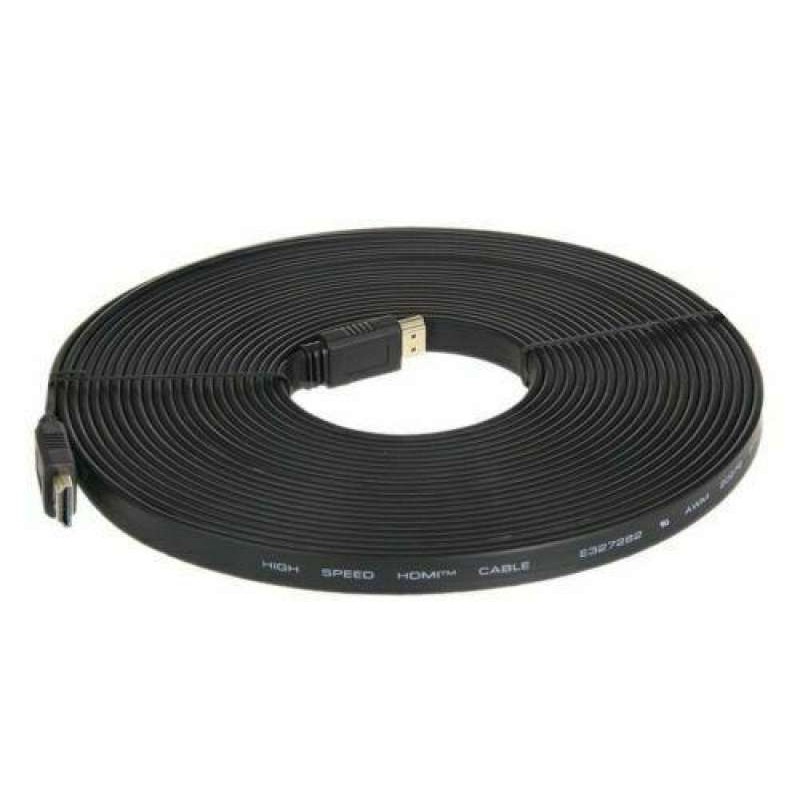 HDTV High Speed 1.5m 3m 5m 10m 15m 20m 1080p 3D VER 1.4 สายแบบอ่อนแบนยาว 1.5เมตร 3เมตร 5เมตร 10เมตร 15เมตร 20เมตร(Black)