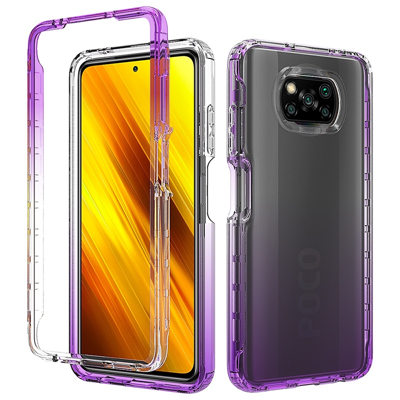 สําหรับ Xiaomi Poco X3 Pro / X3 NFC Full Body Hybrid ทนทานกันกระแทกไล่โทนสี Clear Back Case Cover