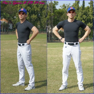 Baseball Pants ZETT กางเกงแข่งเบสบอล/ซอฟท์บอลขายาวสีขาว ขาตรง เอว 28"-38"
