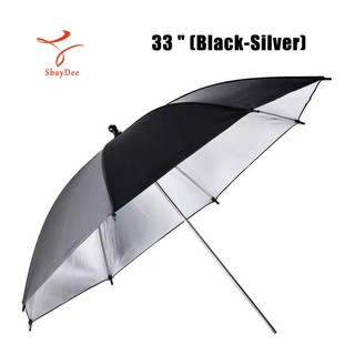 ร่มสะท้อนสำหรับไฟสตูดิโอ/ร่มกระจายแสง 33นิ้ว (สีดำ-เงิน) Reflector Umbrella Studio Reflector 33 "/ 85cm (Black-Silver)