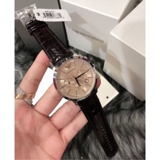 AR2433. 43 mm. Chronograph Stainless Steel and Brown Leather ของแท้  คุณผู้ชายควรมีมากๆค่ะ