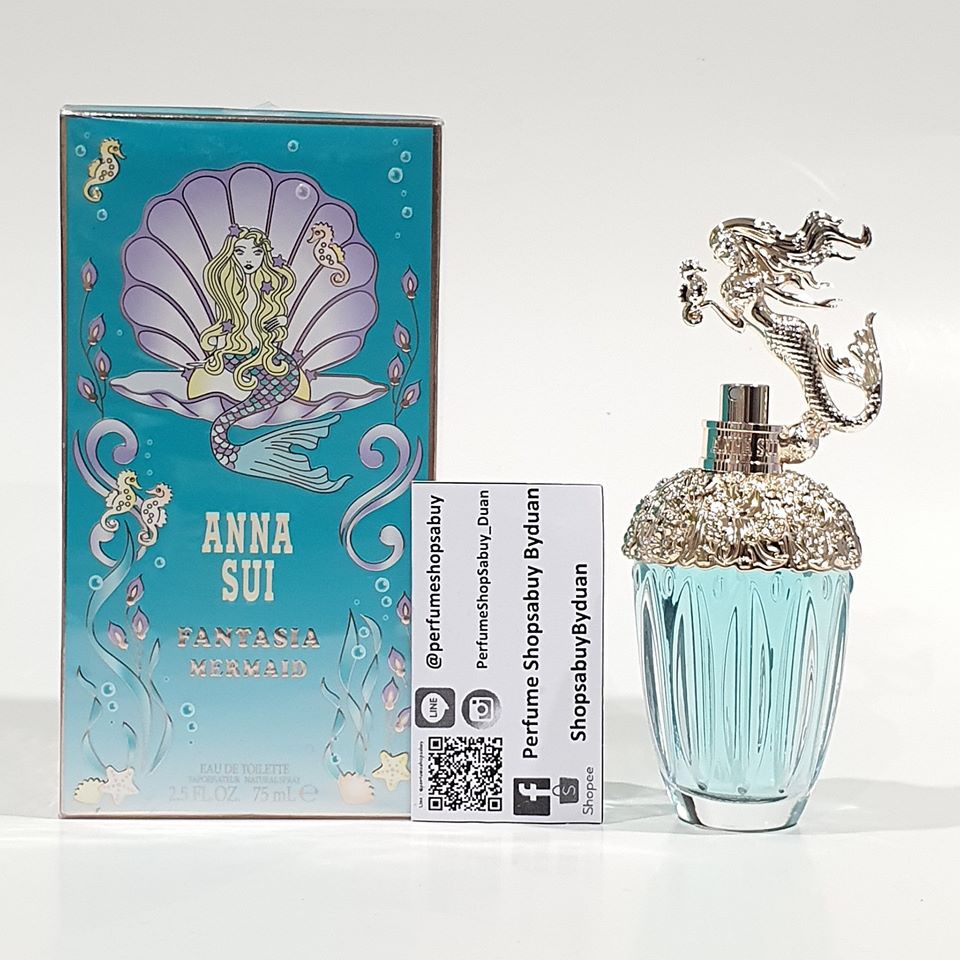 น้ำหอมแท้ Anna Sui Fantasia Mermaid 75ml กล่องซีล จาก คอลเล็คชั่น Fairytale หอมสดใสสดชื่นที่สุด!!!!