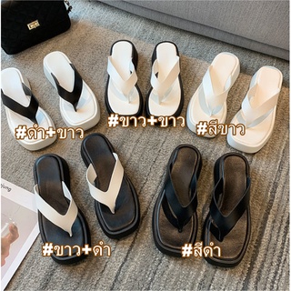 รองเท้าแตะก้นหนา💛รองเท้าส้นตึก✨สูง4cm size35-39💕 พื้นหนา👍👍 ซูเปอร์อ่อนนุ่ม!!👣🌰​​รองเท้าโรมัน รองเท้าชายหาด