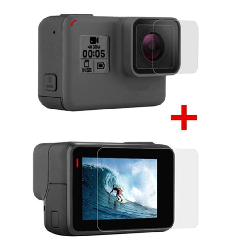 ฟิล์มกระจกนิรภัยกันรอยหน้าจอ สําหรับ GoPro Hero 7 6 5 สีดํา