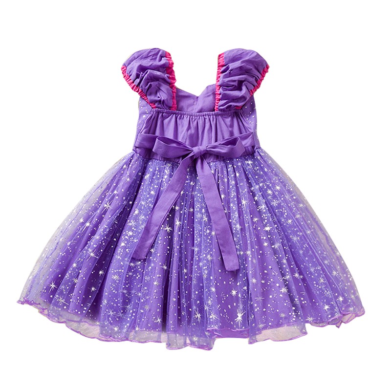 NNJXD ชุดเดรส กระโปรงชีฟอง สีม่วง เหมาะกับงานปาร์ตี้ วันเกิด สําหรับเด็กผู้หญิง - รูปที่ 2