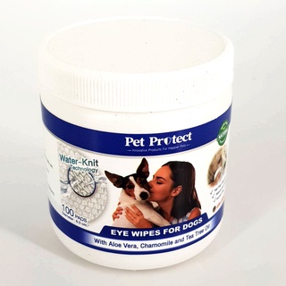 Pet protect eye wipes แผ่นเปียกแบบกลมสำหรับเช็ดตา สุนัข บรรจุ 100 ชิ้น ต่อกระปุก