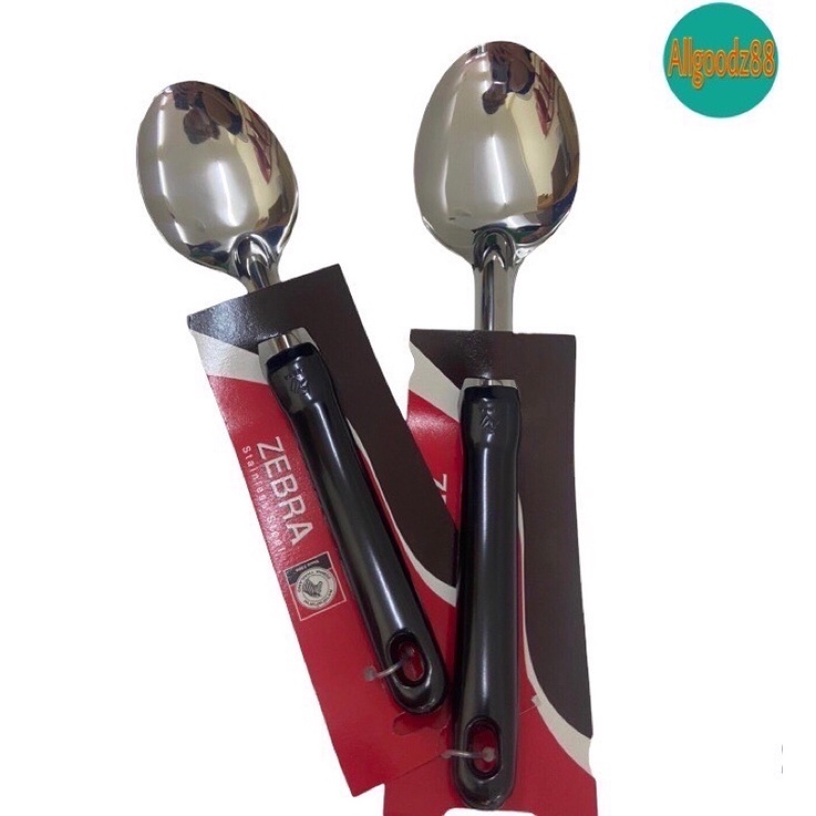 ทัพพีโฟกัสม้าลาย ทัพพีเล็ก ทัพพีใหญ่ ทัพพีตักอาหาร ทัพพี่ด้ามดำ ทัพพีม้าลาย ของแท้ สเตนเลส  ตราหัวม้าลาย(ราคาต่อ 1 ชิ้น)