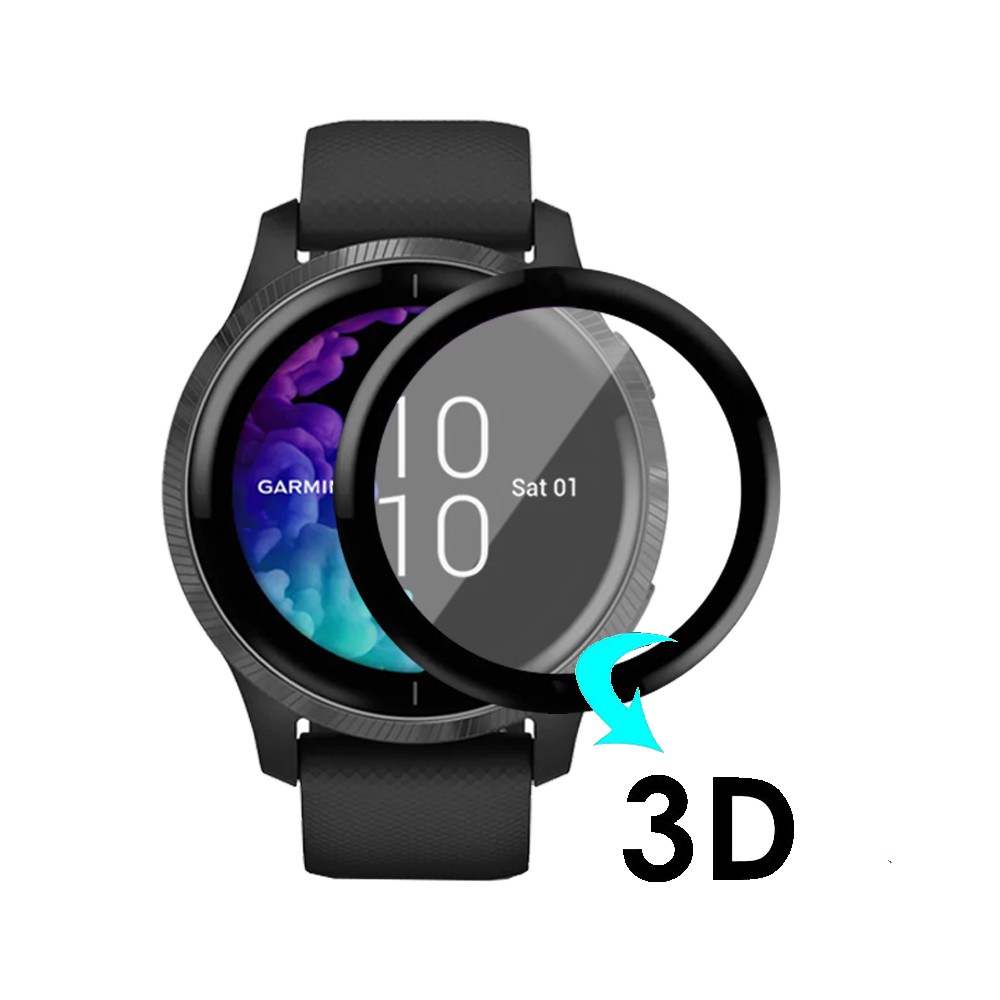 ฟิล์ม 3D - นาฬิกา Garmin Venu ฟิล์มกันรอย ฟิล์มเต็มจอ ขอบสีดำ ลงขอบโค้ง กันรอย เต็มจอ สมาร์ทวอช - PET Film Full Cover - รูปที่ 4