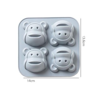 แม่พิมพ์ ซิลิโคน หน้าลิง 4 หน้า (แพค 1 ชิ้น) Silicone molds