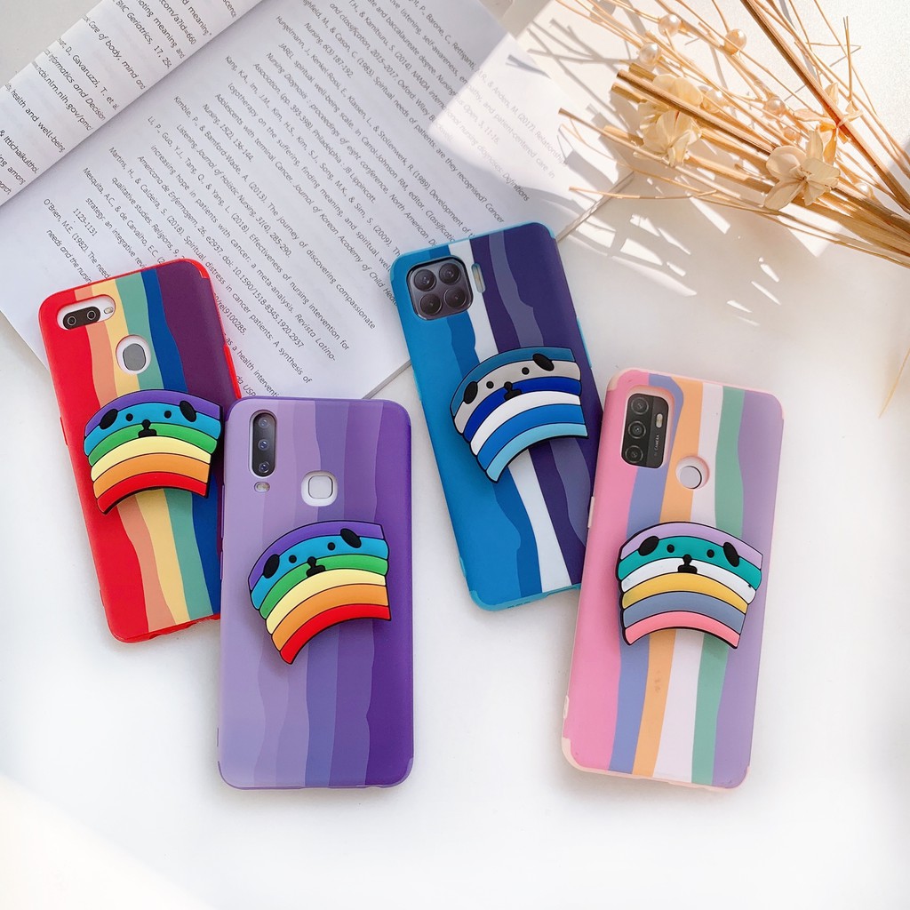 เคสสายรุ้ง+popup OPPO A31 A37 A3s A5s A7 A12 A53 A59 F1s A83 A92 A93 เคสออปโป้ #6