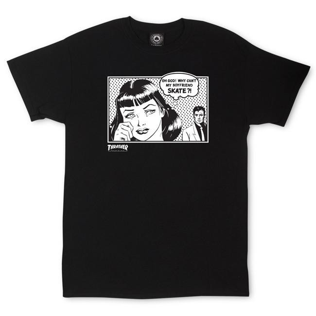 Thrasher Boy Friend T-Shirt - Black