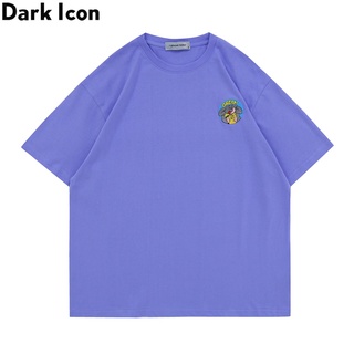 เสื้อยืดผู้ เสื้อยืดแขนสั้น เปิดไหล่ ผ้าฝ้าย ขนาดใหญ่ พิมพ์ลาย Dark Icon Drop แฟชั่นฤดูร้อน สําหรับผู้ชาย และผู้หญิง S-5