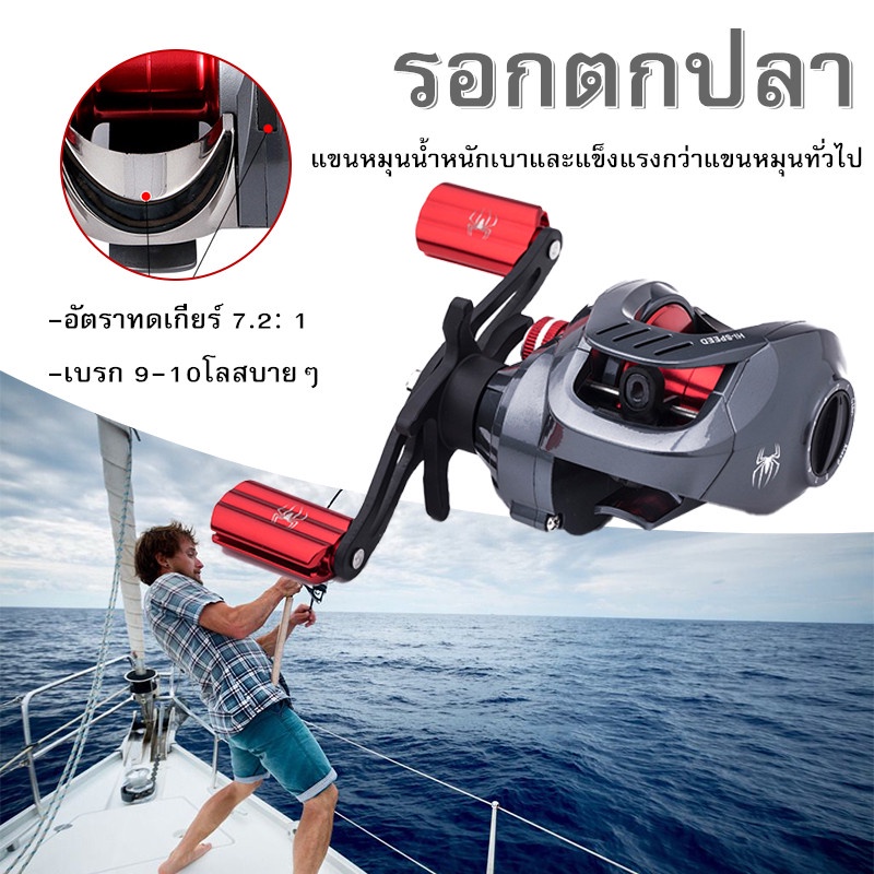 *พร้อมส่ง* รอกหยดน้ำ รอกตกปลาสปินนิ่ง หมุนซ้ายและหมุนขวา อัตราทดเกียร์ 7.2: 1 Magnetic Brake Standar