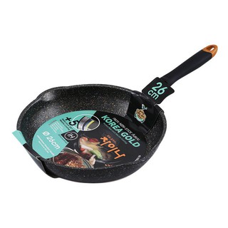 ✨ขายดี✨ โคเรียโกลด์ กระทะก้นแบน นอนสติ๊ก 26 ซม. KOREA GOLD Non-Stick Frying Pan 26cm.