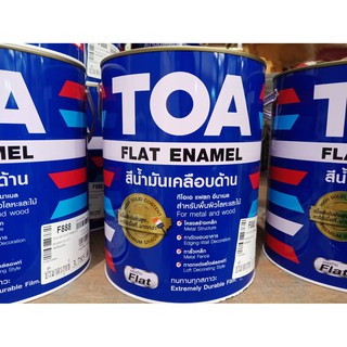 สีน้ำมันเคลือบด้านทีโอเอ แฟลท อีนาเมล สีดำด้าน TOA FLAT ENAMEL F888ขนาด3.785ลิตร