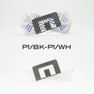 เข็มขัด MIN BELT หัวเข็มขัดดำ/ลาย P1 สายขาว/ลาย P1