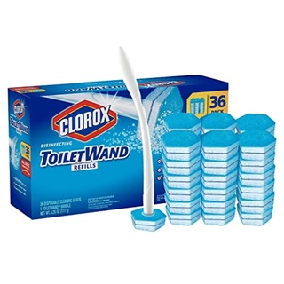 Clorox ToiletWand Clorox Toilet wand (ด้ามจับ+ หัวแปรงน้ำยาในตัว 36 ชิ้น) ไม้ขัดส้วม แปรงขัดห้องน้ำ ชักโครก Clorox Toile