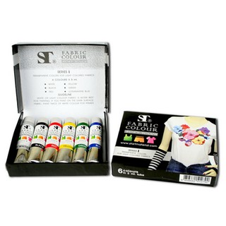 ST ชุดสีเพนท์ผ้า 6สี, หลอดละ 5ml  ราคา 135 บาท