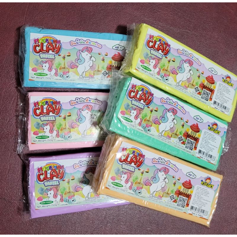 TheBestStation คิดอาร์ต ดินน้ำมัน สูตรนิ่ม สีพาสเทล 150g/ก้อน 6ก้อน/แพ็ค