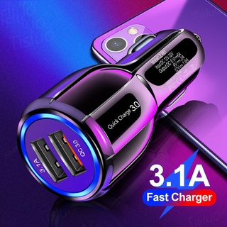 ที่ชาร์จในรถ 18W ที่ชาร์จแบตในรถ PD Type-c ชาร์จเร็ว USB car charger หัวชาร์จ QC3.0 ชาร์จในรถ แฟลชชาร์จ อะแดปเตอร์ชาร์จโทรศัพท์มือถือ 3.0 USB คู่ 12V 24V 2 พอร์ต ชาร์จเร็ว 3.0 สําหรับรถยนต์