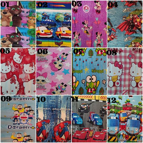 SPIDERMAN CHARACTER BLANKET DORAEMON MICKEY HELLO KITTY CARS WINNIE THE POOH CAR