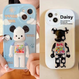 พร้อมส่งในไทย ✨ เคสโทรศัพท์ เคสมือถือ เคส TPU หมีdaisyดำ/หมีhappy day TPU-S1232/1233