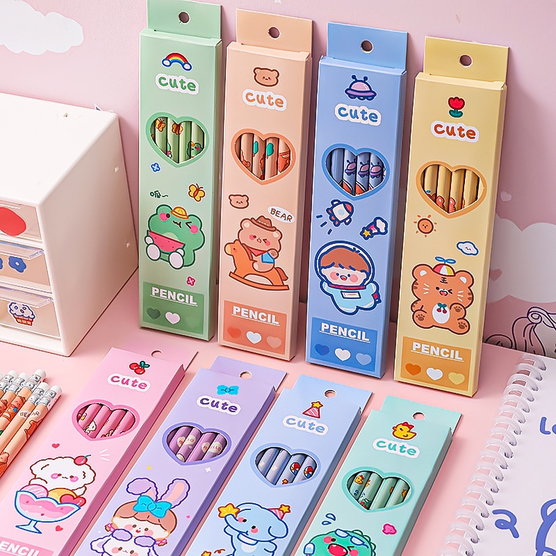 6 ชิ้น / เซต น่ารัก Kawaii การ์ตูน ดินสอ HB ร่างภาพ รายการ เครื่องเขียน นักเรียน สํานักงาน อุปกรณ์สําหรับเด็ก ของขวัญ