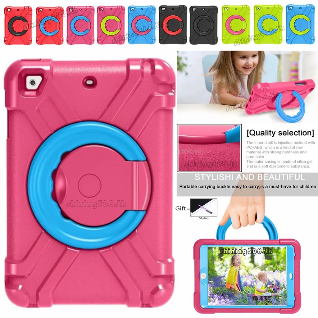 360 Rotate Portable Handle Stand Holder Case For IPad Air 2 Pro 9.7 2017/2018 Mini 1 2 3 4 5 IPad 10.2'' 2019/Pro 11 2020 Kids Safe Shockproof Tablet Cover