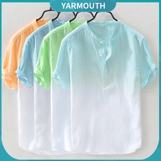 Yar_Summer เสื้อเชิ้ตแขนสั้นทรงหลวมสําหรับผู้ชาย