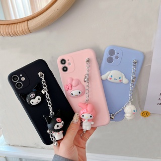 เคสโทรศัพท์มือถือนิ่ม ลาย Cinnamoroll พร้อมสร้อยข้อมือ สําหรับ Xiaomi Mi 11 Lite 10T 11T Redmi 10C 9T Note 12 11 9 10 Pro 5G 9A 9C