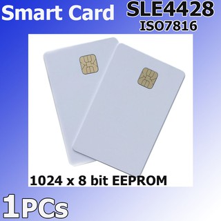 บัตรสมาร์ทการ์ด 1ใบ  Compitable SLE4428 IC Cards ISO7816 PVC contact smart card ( Direct to Card )