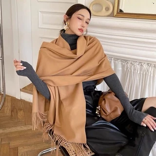 ผ้าพันคอแคชเมียร์ กันหนาว กันลม กันแดด เนื้อผ้าดี สีพื้น Cashmere Scarf สินค้าใหม่ พร้อมส่งในไทย