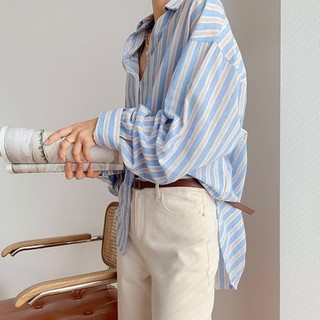 pre-order :striped oversize shirt