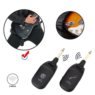 Guitar Wireless Receiver อุปกรณ์เสริมเครื่องดนตรีปิ๊กอัพกีตาร์ไร้สาย 2.4GHz Usb สําหรับเบส