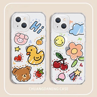 การ์ตูน น่ารัก เป็ด ดวงอาทิตย์ หมี เคส Samsung Galaxy note8 note9 s10 plus s10 lite + s20 s20fe fe s21 fe s22 plus ultra note10 lite plus  note 20 ultra CASE โปร่งใส นางแบบคู่ ซิลิกาเจล ผู้หญิง ชาย เปลือกนิ่ม เคส